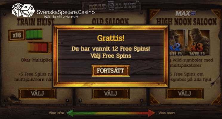 Och startar freespinsomgången