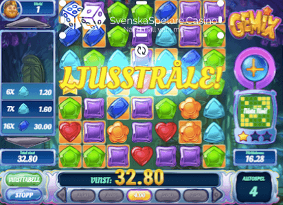Även här väljs en symbol ut på spelplanen. Från denna så skjuts det ut en ljusstråle vågrätt med en matchande symbol samt lodrätt med en annan matchande symbol.