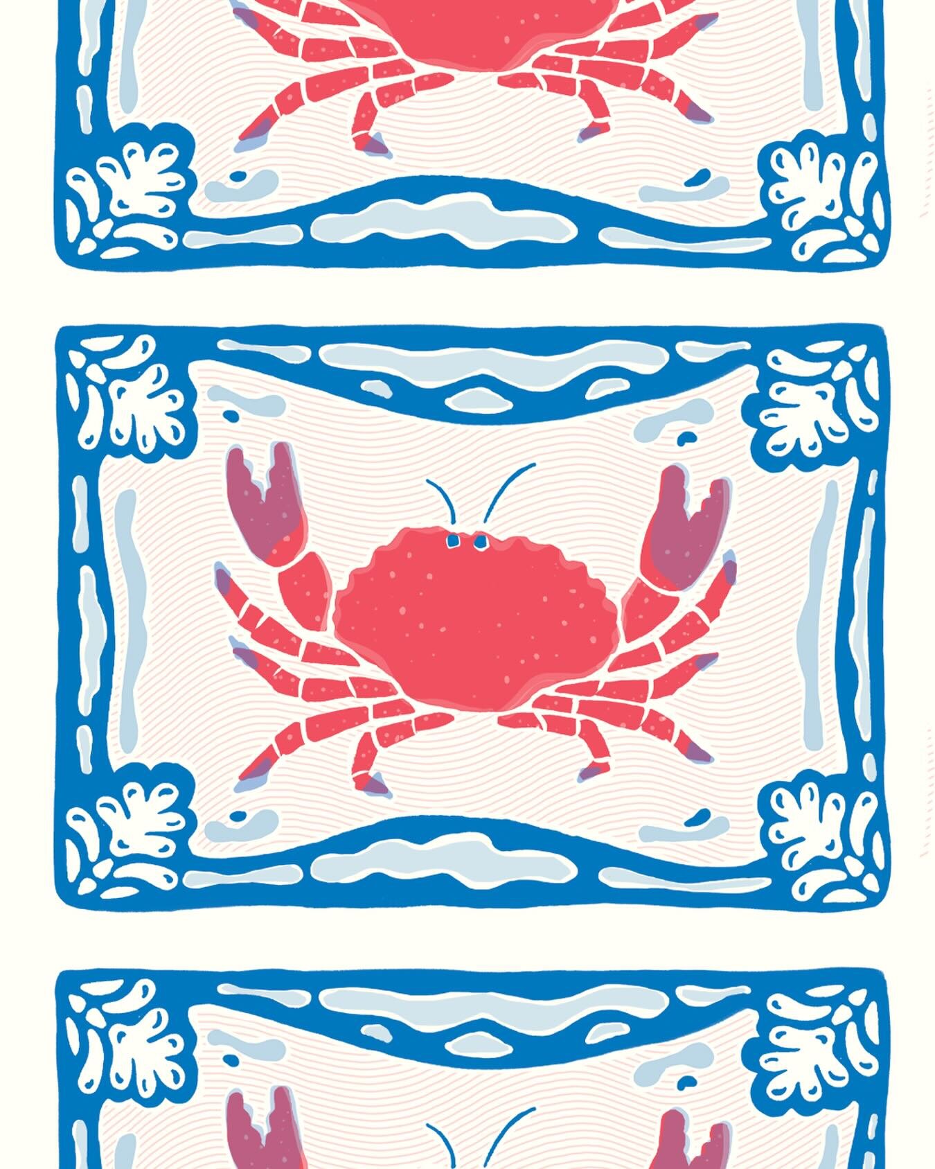 Crabs galore&hellip;the red blue and white colour palette is so pleasing to me! 

#risographprint #risograph #crabprint #seaside #designer #printdesign #redwhiteblue #worthing #crabshack #duplikatpress #suziefosterdesign