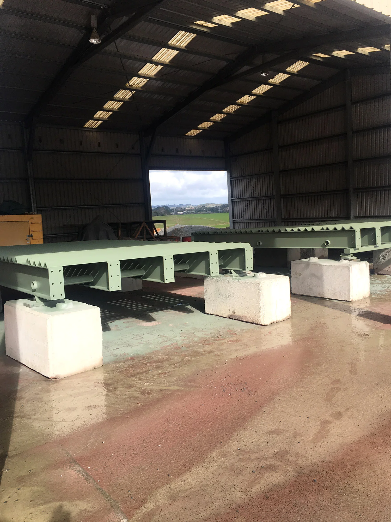 Sandblast and application of Carboline 690, Stevensons Aggregates Limited