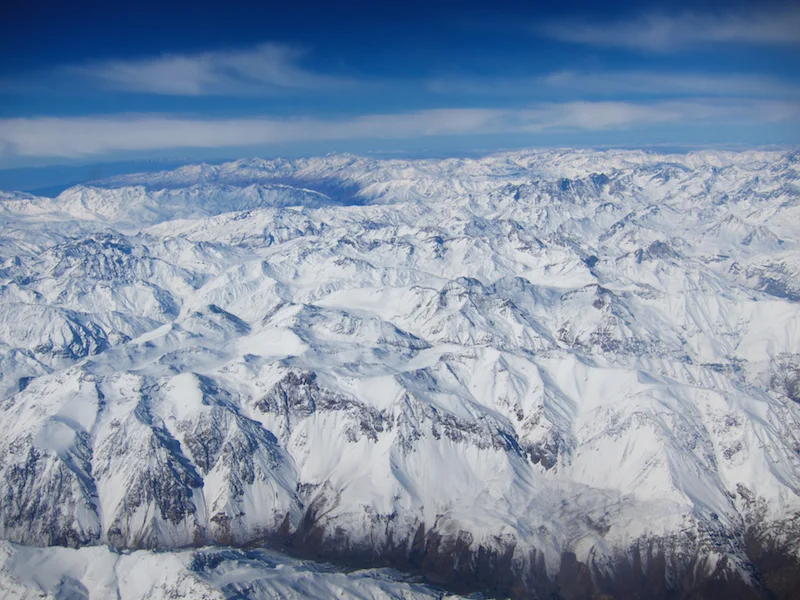 The Andes is the longest continuous mountain range on earth. Like a backbone, it extends from the most northern part of South America to its southern tip, a distance of 4,500 miles.
