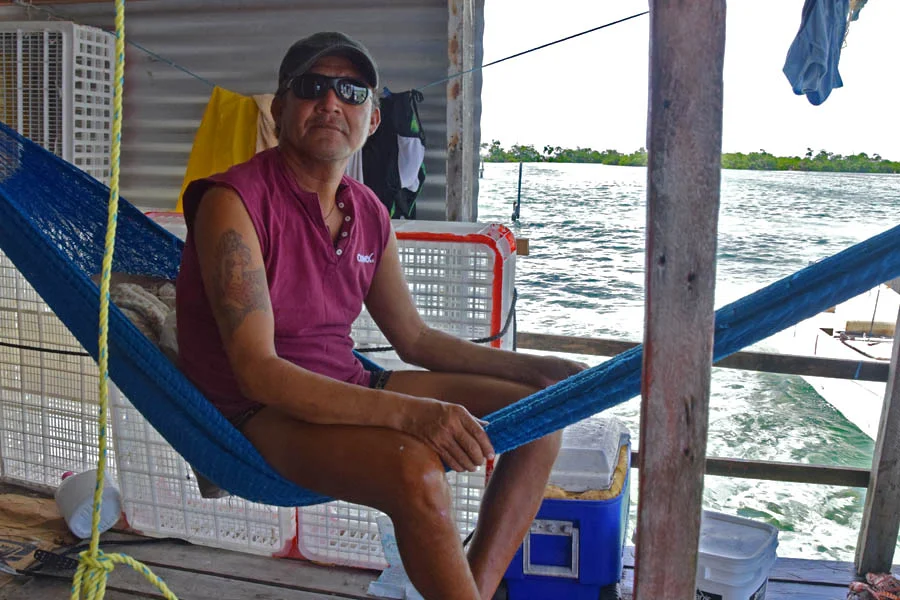 The hammocks had been put up by my hosting fishermen. Sleeping in a hammock makes one feel like “rock-a-bye” baby. Being rocked to sleep at night with a gentle breeze – and no insects -- was a very pleasant experience.