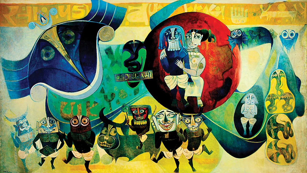An untitled work by J Sultan Ali appearing in the exhibition .