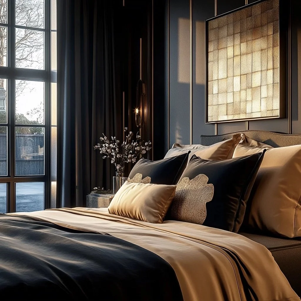 Moody Decor Palette Mood Board - Contemporary Rustic Bedroom