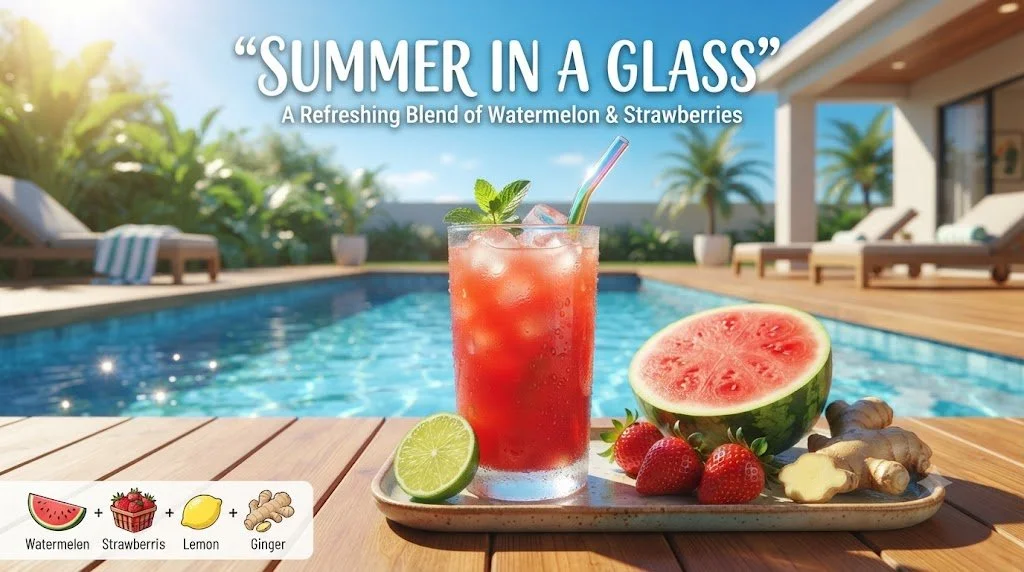 Summer in a Glass: Watermelon and Strawberry Fresh Juice