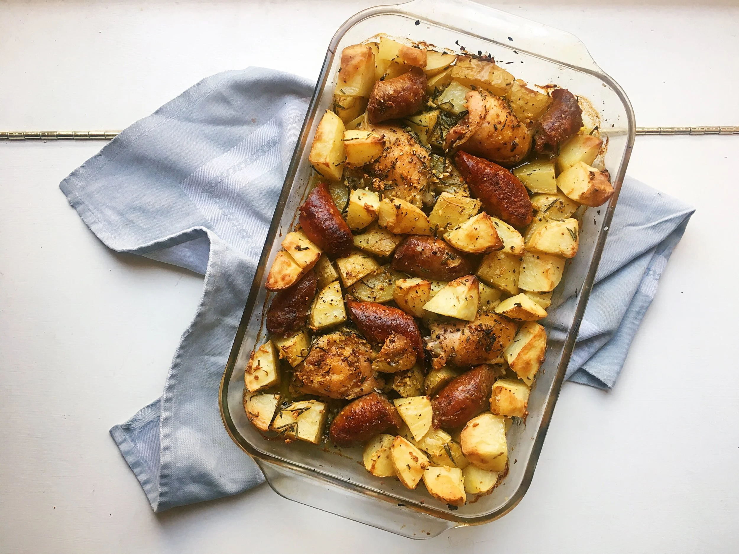 Papa Joe's Rosemary Chicken, Sausages and Potatoes