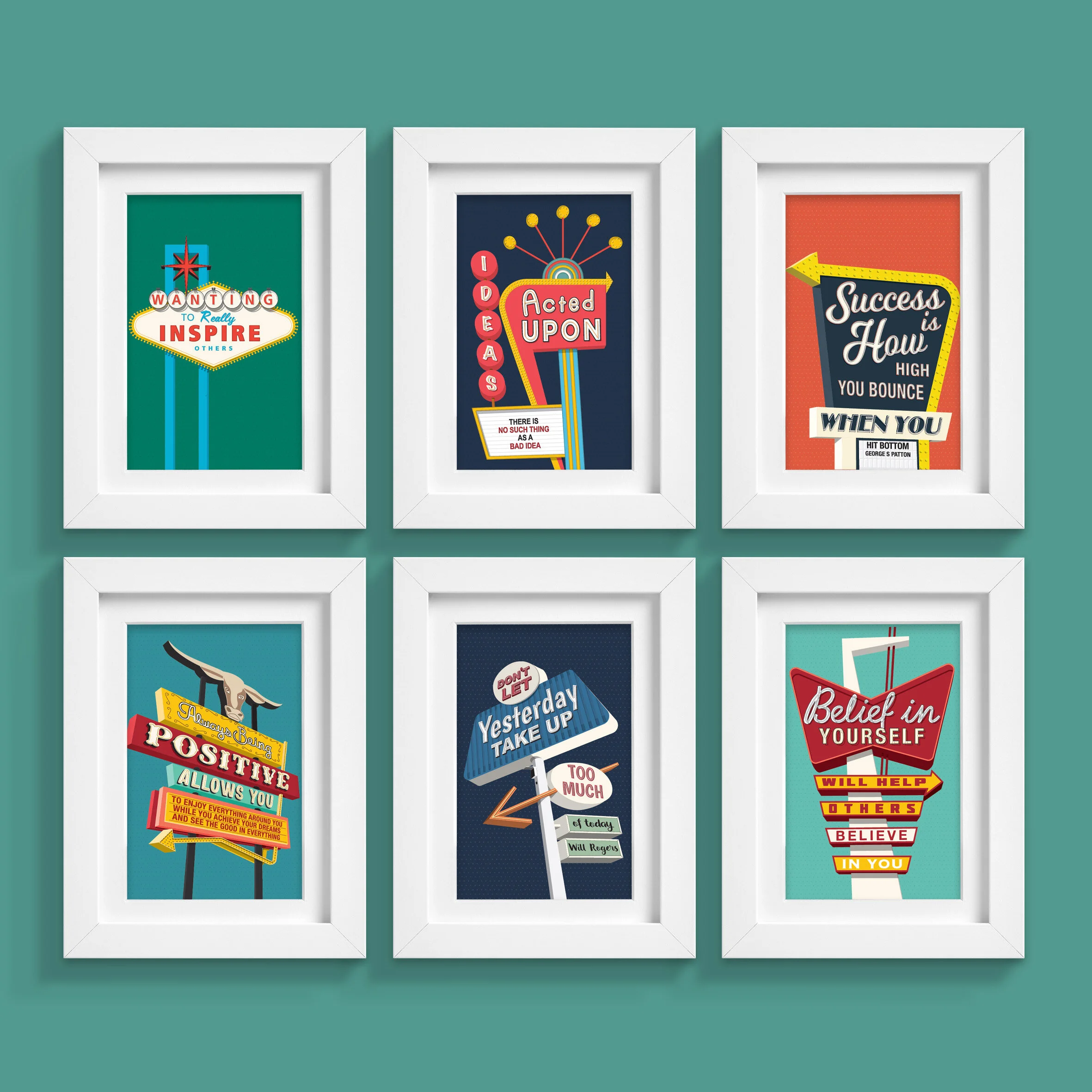 Set of 6 Signs of Success Postcards Digital Download