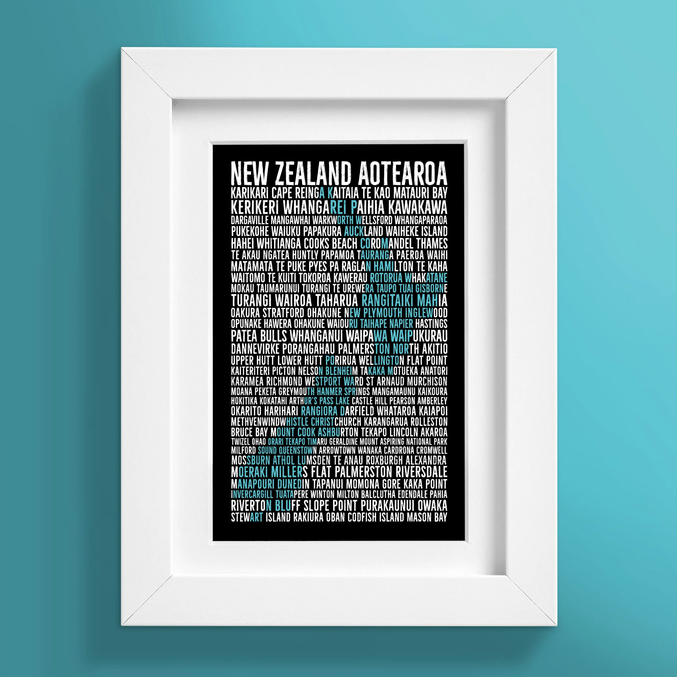New Zealand Towns and Cities Print