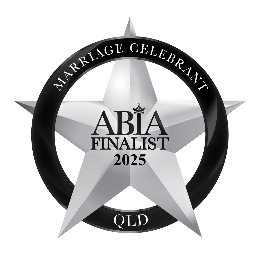 Badge for Australian Bridal Industry Awards Queenslands Best Marriage Celebrant Finalist Award