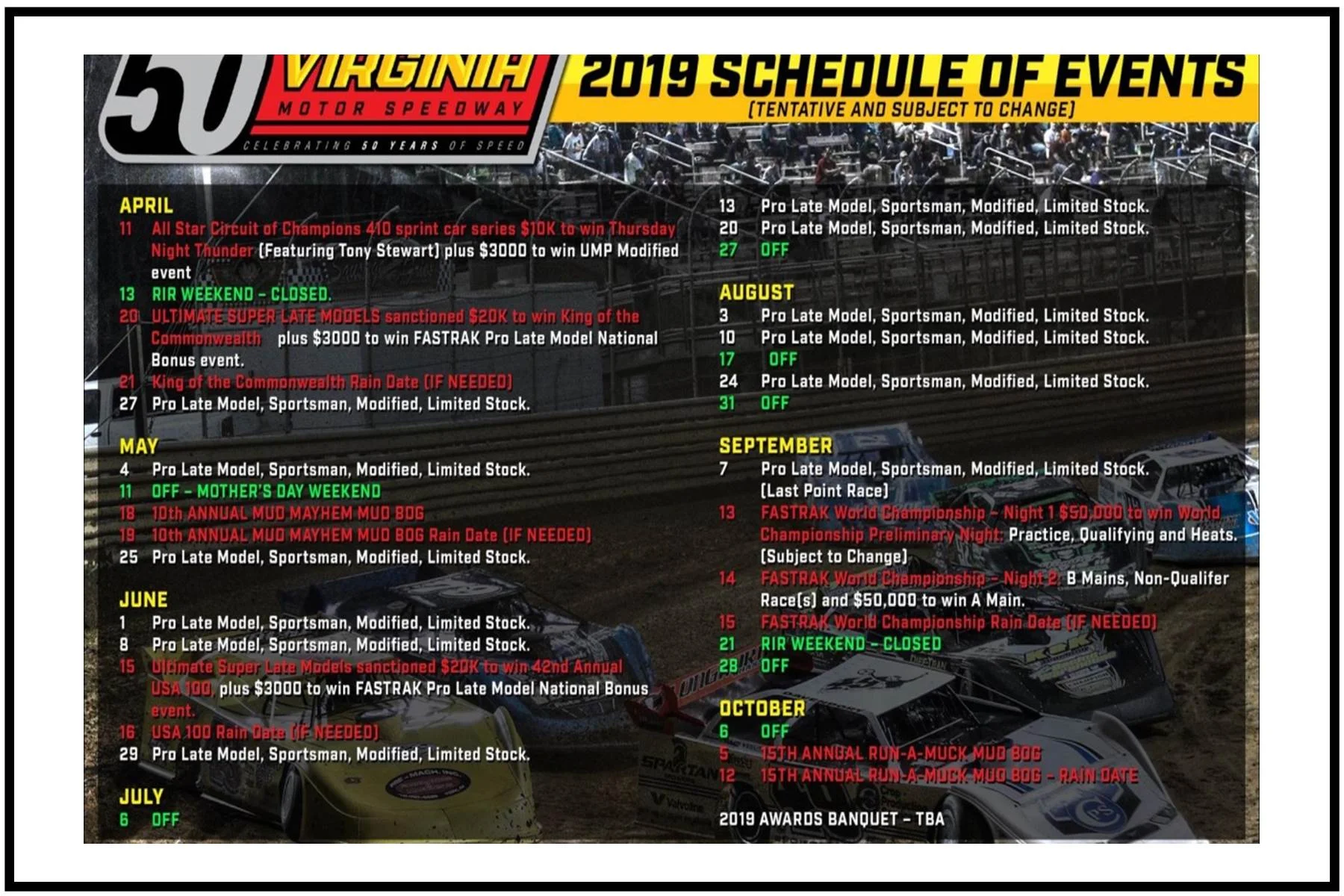 Virginia Motor Speedway Schedule