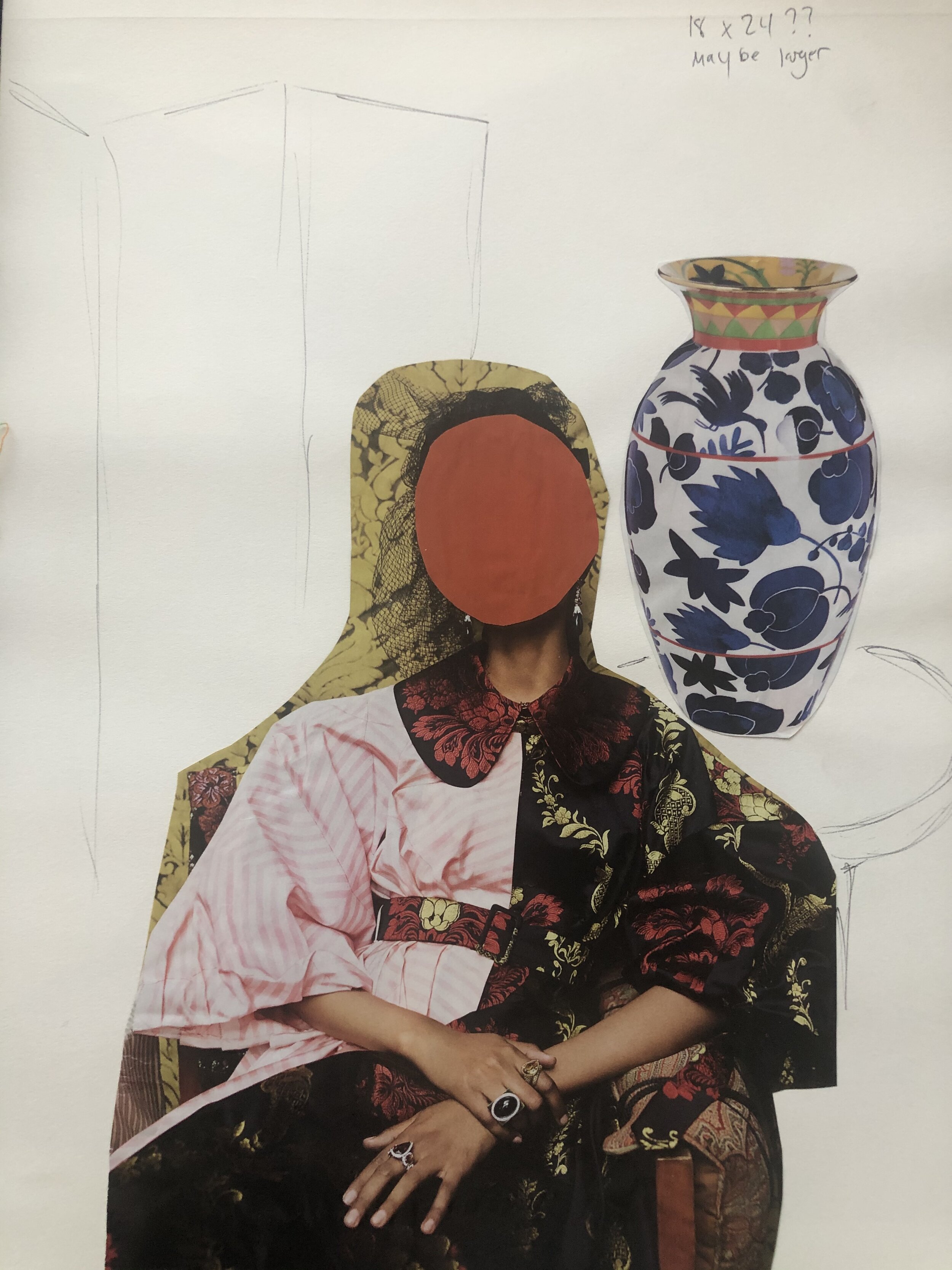 Process Collage for Untitled (Red), 2019