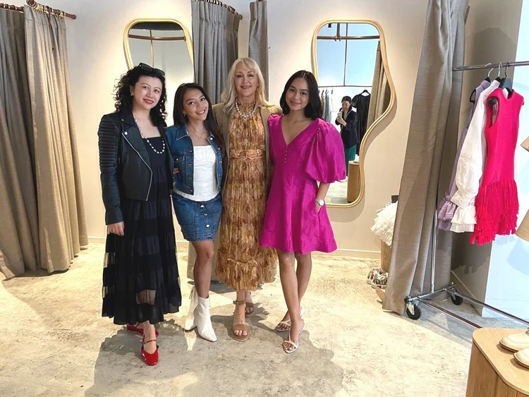 Clients with their personal stylist in a Brisbane boutique