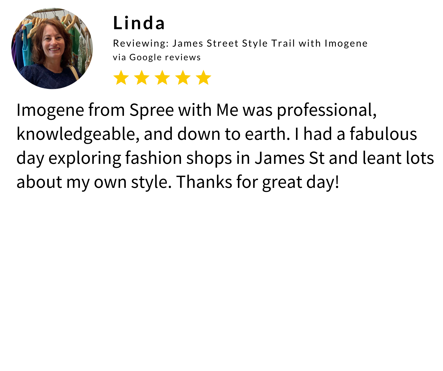 Linda_Brisbane Spree with Me Personal Stylist Review.png