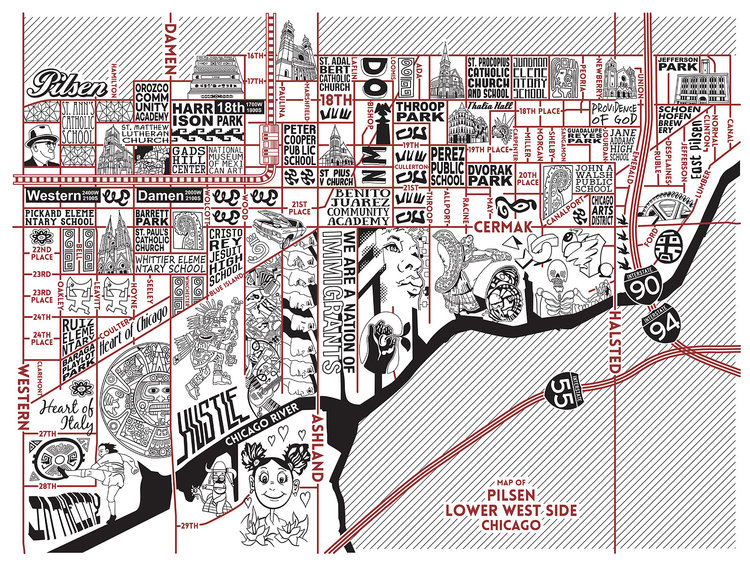 Pilsen and Lower West Side Map -  Purchase a map here