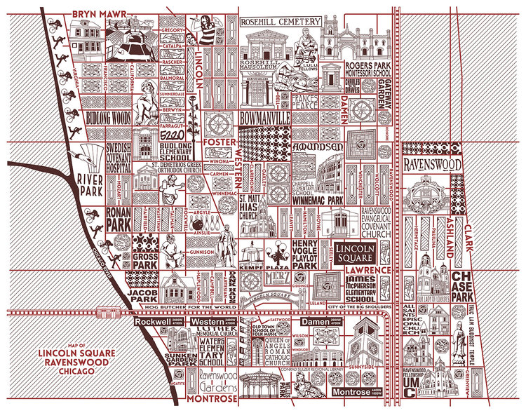 Ravenswood and Lincoln Square Map -  Purchase a map here