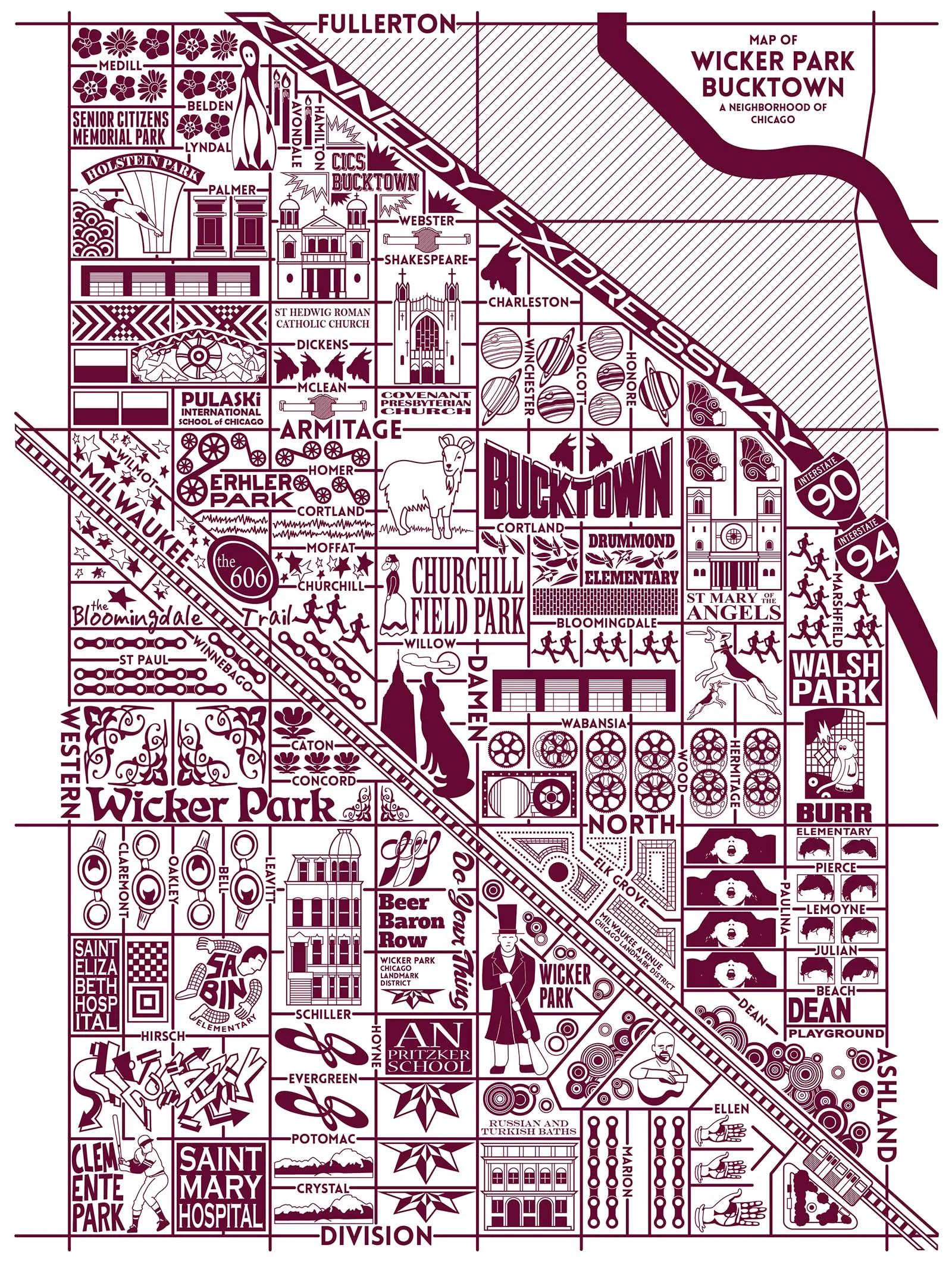 Bucktown and Wicker Park Map- Purchase a map here