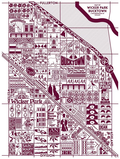 Bucktown and Wicker Park Map-  Purchase a map here