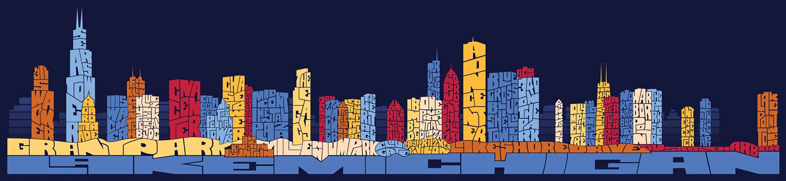Chicago Typography Skyline