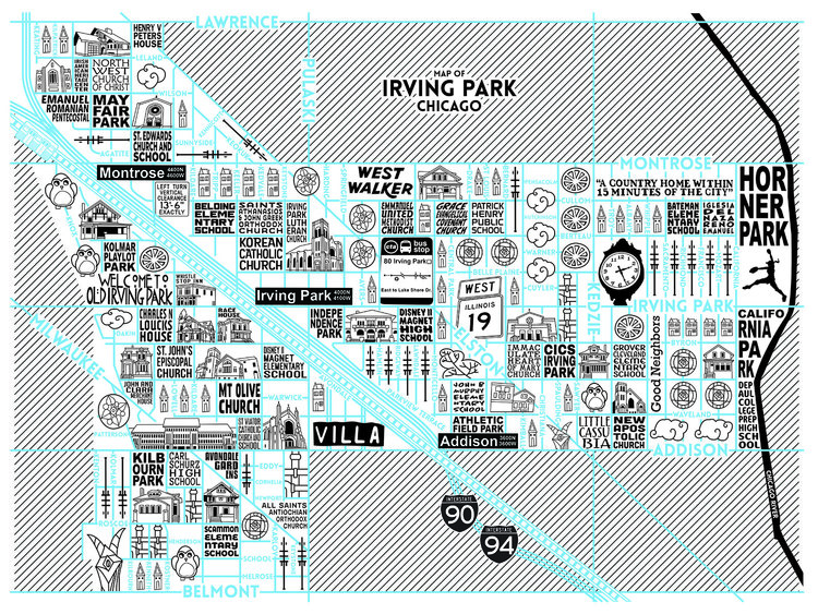 Irving Park Map -  Purchase a map here