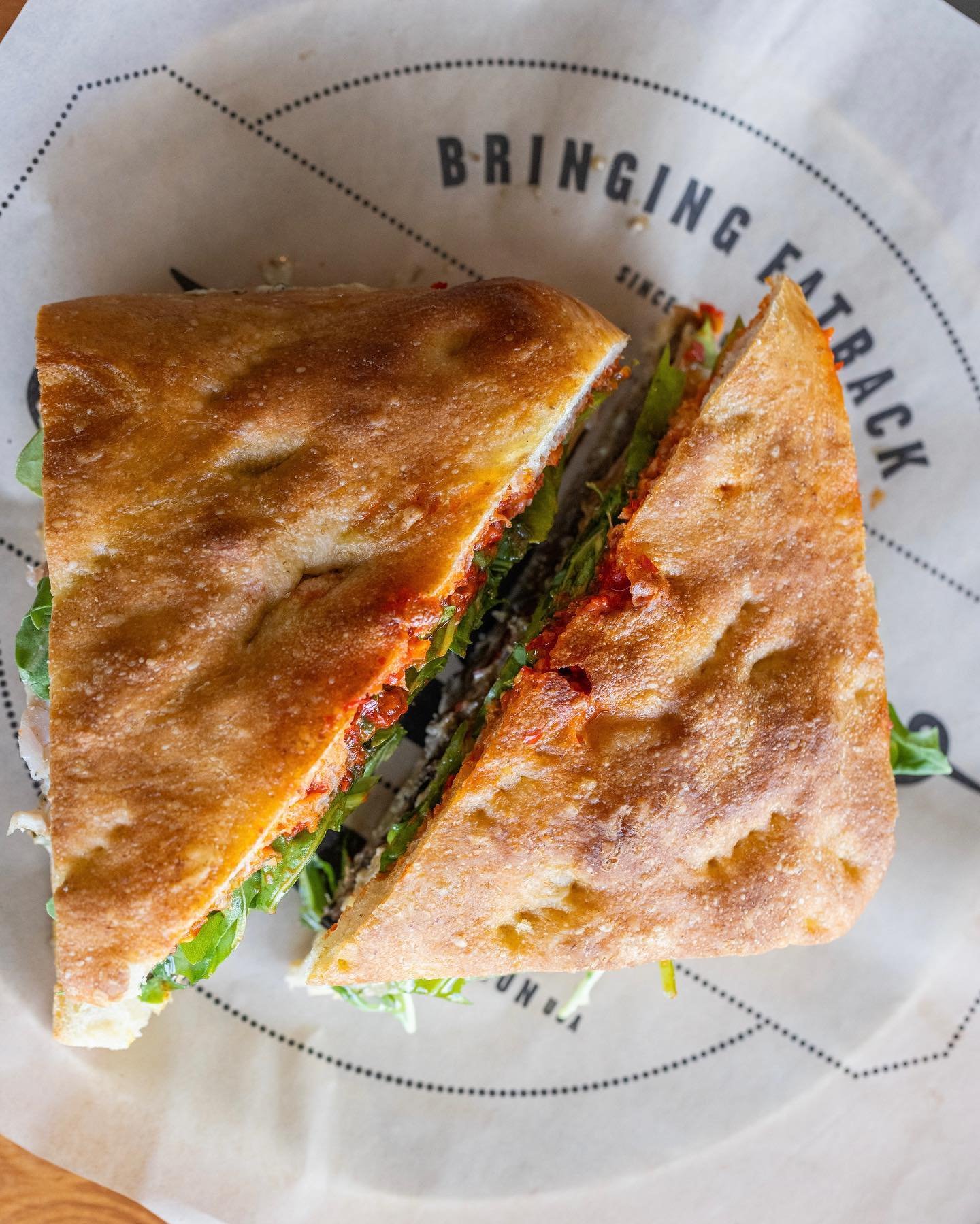 Let call for this delicious beauty, by chef Kyle Anderson @butcherpdx. 

And remember you can get it as a salad, on fries, or on both (last slide)!

The Bridesmaid
Kyle&rsquo;s focaccia, sliced porchetta, grilled, marinated eggplant, Calabrian chili,