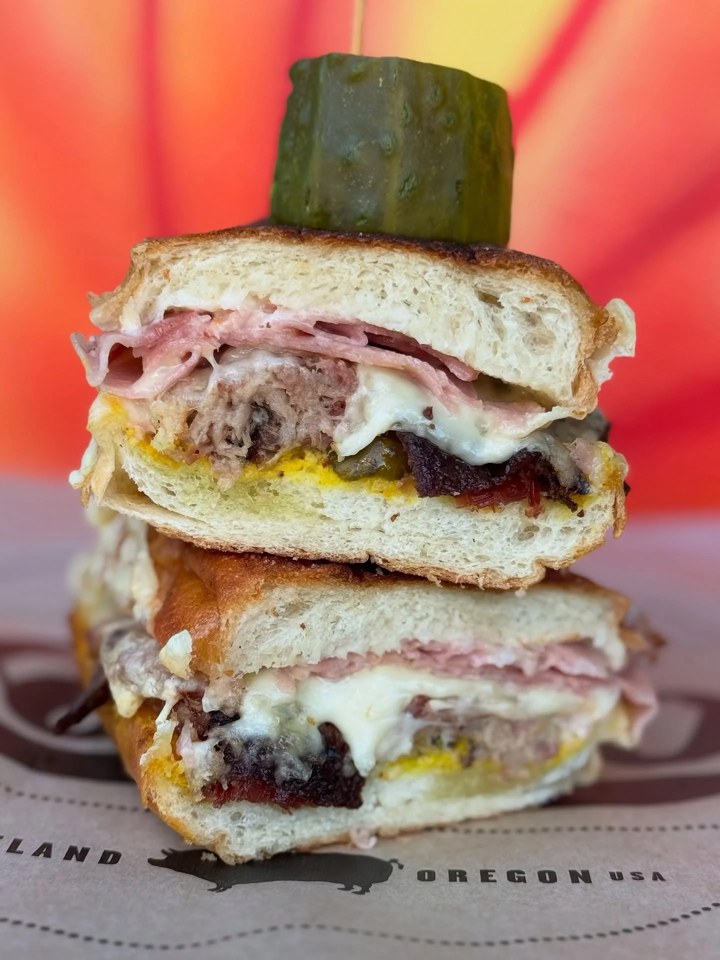 Back to our regular programmed schedule. Here to put this banger in your face. 🥪 ✨ The Cubano is legendary and is waiting for you at @lardopdx. We are open regular hours from 11am-10pm today. &hearts;️ Come get this bad boy! ✨ 
&bull;
&bull;
&bull;
