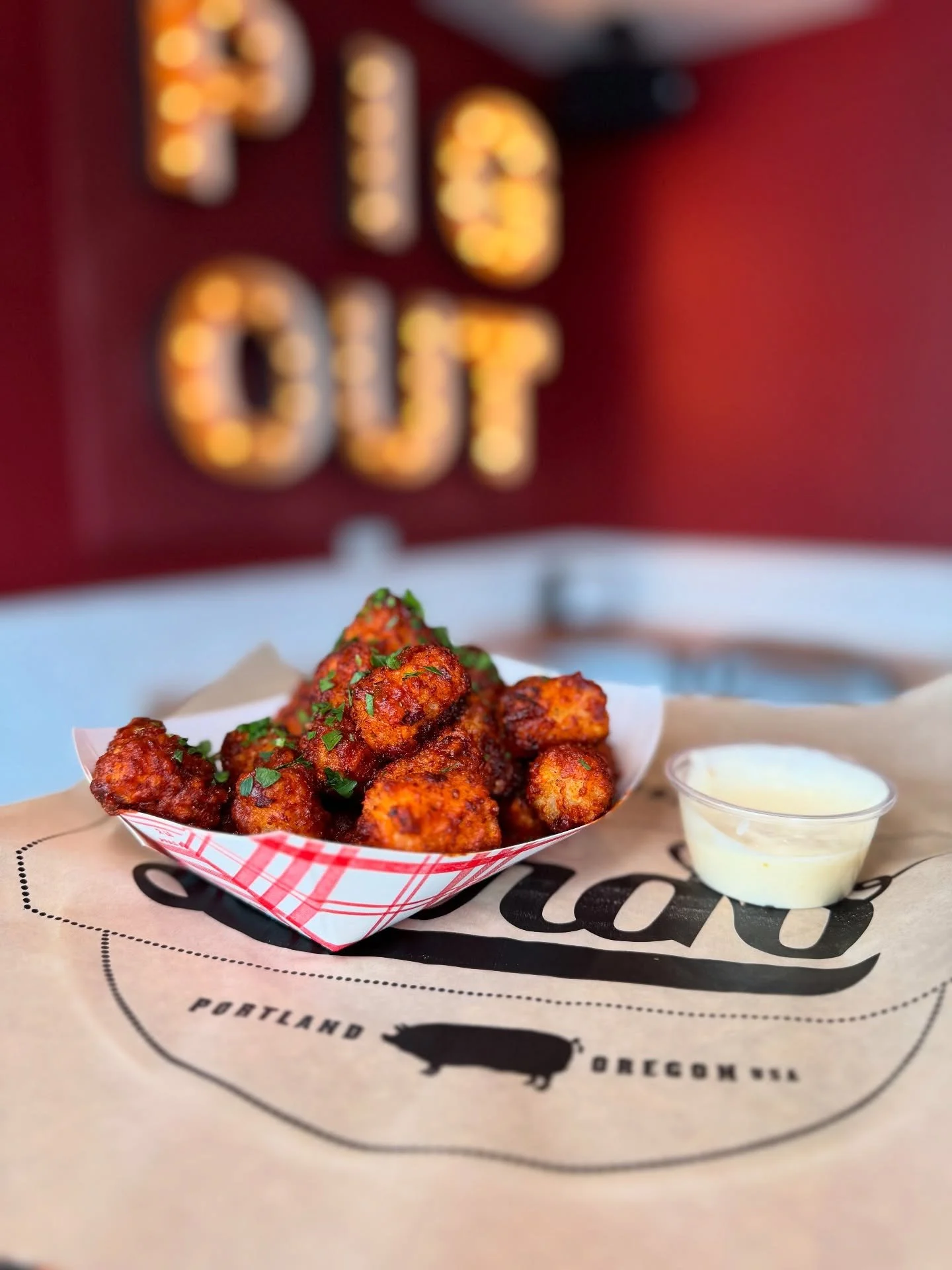 Tater Tots Bravas with a smokey tomato sauce, and roasted garlic mayo. Happy Monday, you deserve all the best things in life, come through we&rsquo;re open from 11am-10pm. 🥔 🍅 ✨ 
&bull;
&bull;
&bull;
#pdxnow #pdx101 #pdxeats #pdx #portland #oregon 