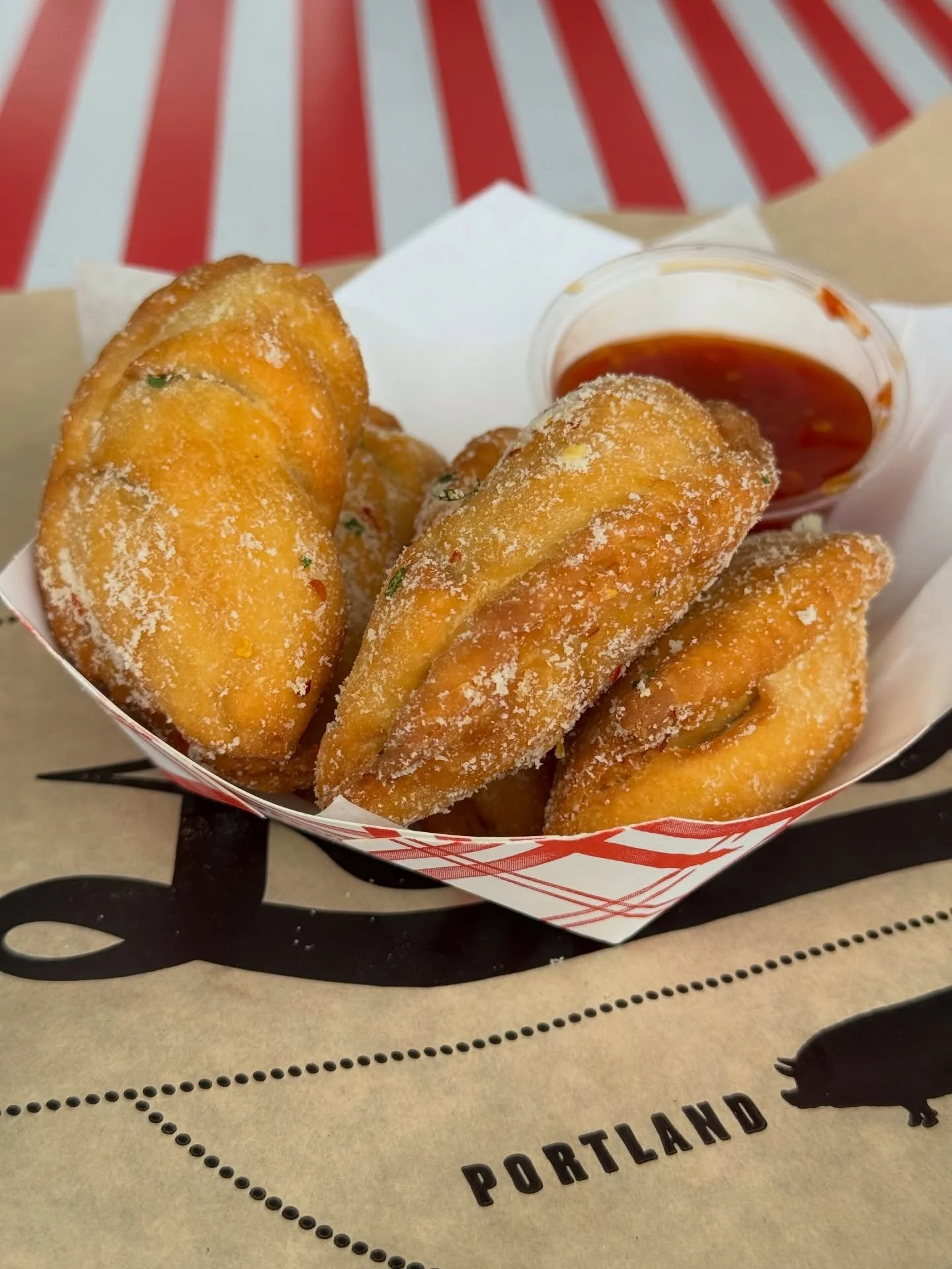 DUMPLING week PDX is upon us!! Come through and try our cream cheese 🥯 scallion dumplings with a Calabrian chili 🌶️ hot pepper jelly! Don&rsquo;t sleep on this one friends! We are here until 10pm tonight! &hearts;️ @dumplingweekpdx 
&bull;
&bull;
&