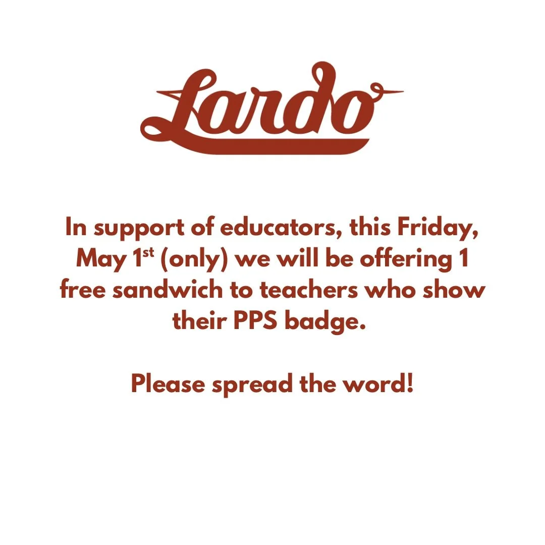 TOMORROW, Friday, May 1st ONLY! PPS teachers, come through for a free sandwich, on us. Show your PPS badge, and you&rsquo;re all set. We hope to see you tomorrow, we are open from 11am-10pm. ✊🏻
&bull;
&bull;
&bull;
#pdxnow #pdx101 #pdxeats #pdx #tra
