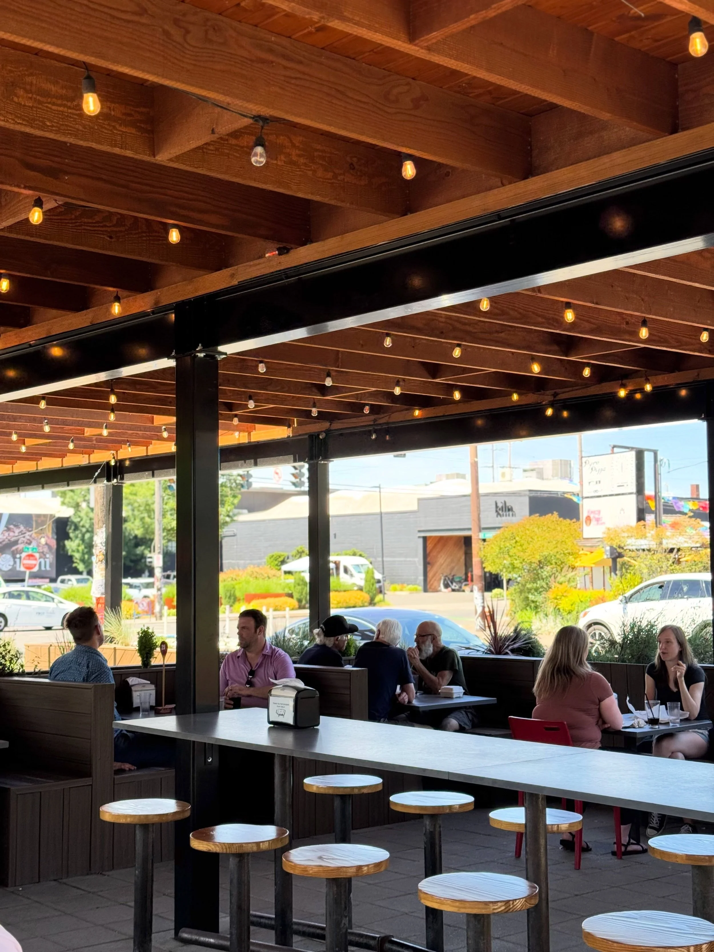 Just a little love for our newly renovated patio! ☀️ ✨ What could be better than chowing down on a delicious sandwich and a cold beer or slushy? We open at 11am, and will be waiting for you to fill up our patio. 😋 &hearts;️ 
&bull;
&bull;
&bull;
Pat