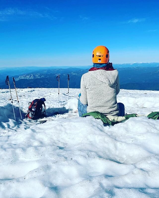 First time mountaineering: Turns out walking up ice with no oxygen is pretty dang hard but sliding down on your butt is the best thing ever. #glissade #mountaineering