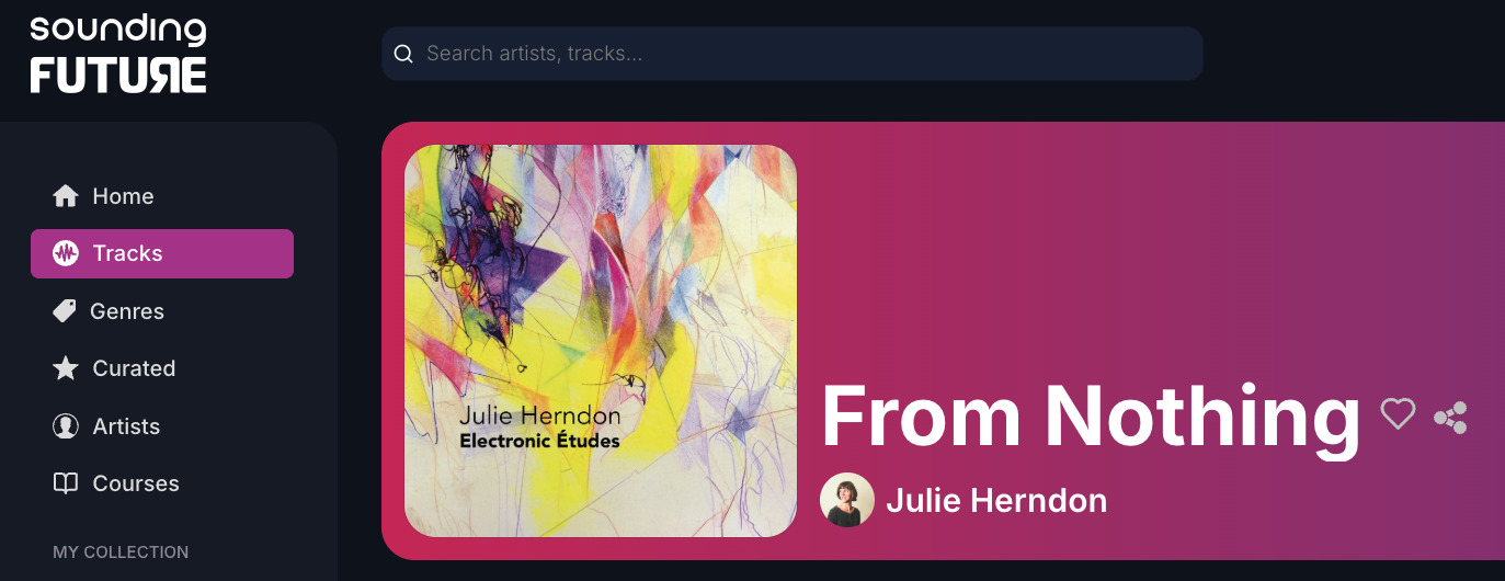 Image of spatial audio track on SoundingFuture website.