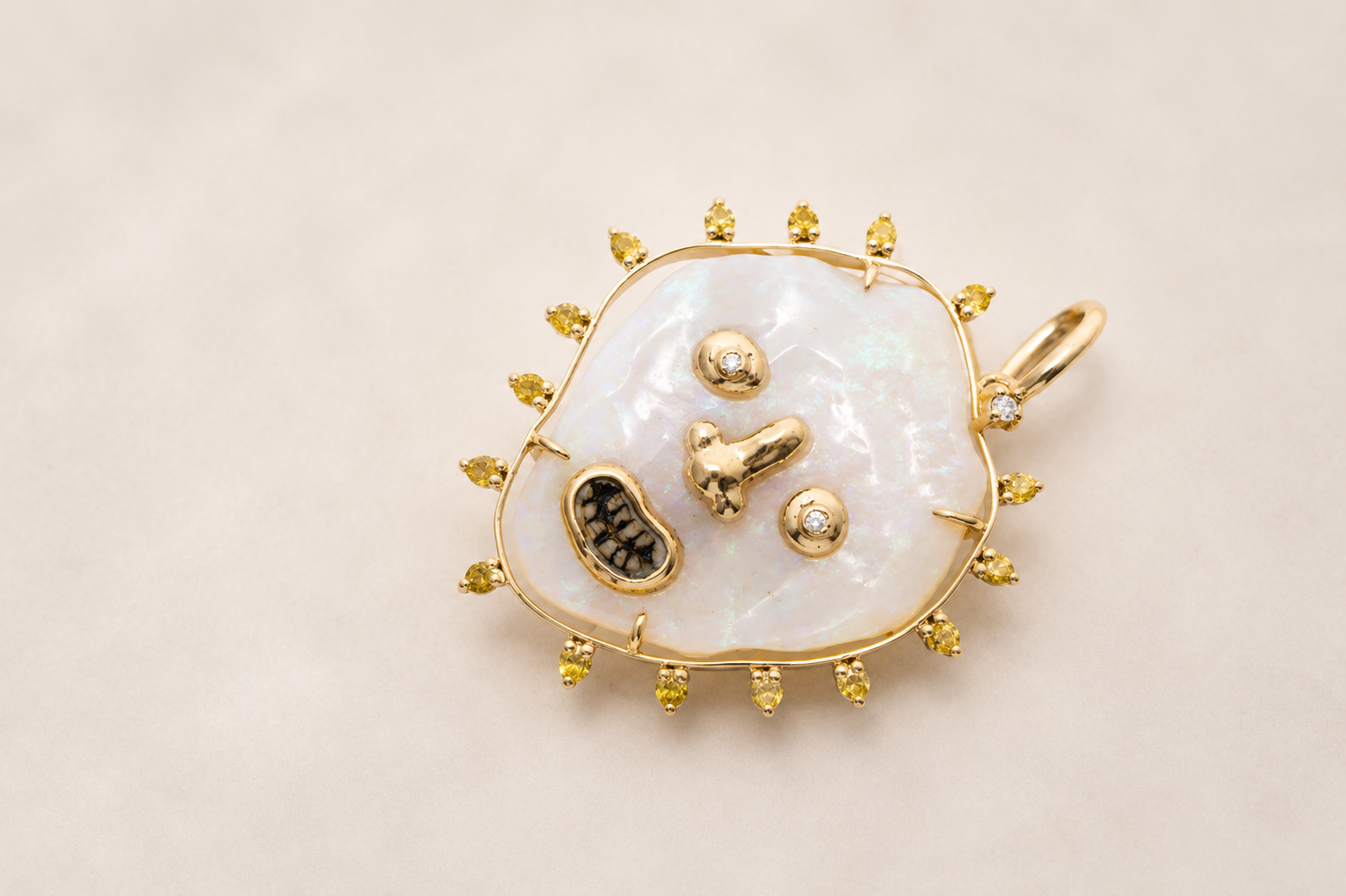 Face Fiend Opal grin yellow diamond pendant.png