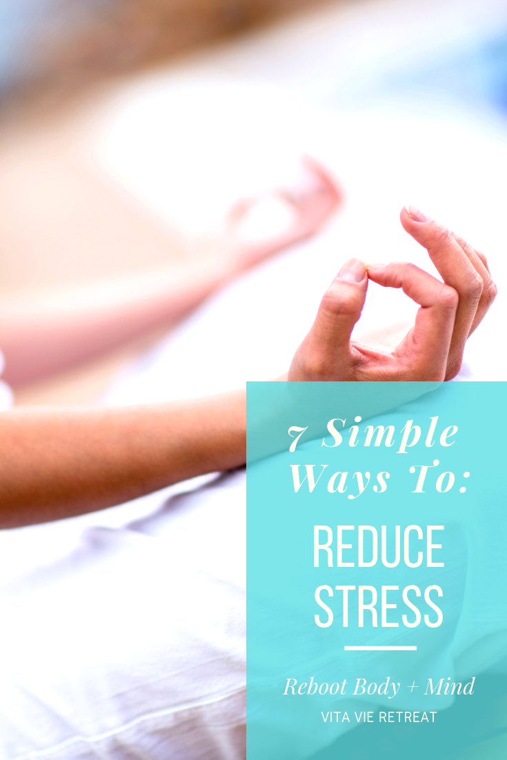 Meditating as a way to help reduce stress.
