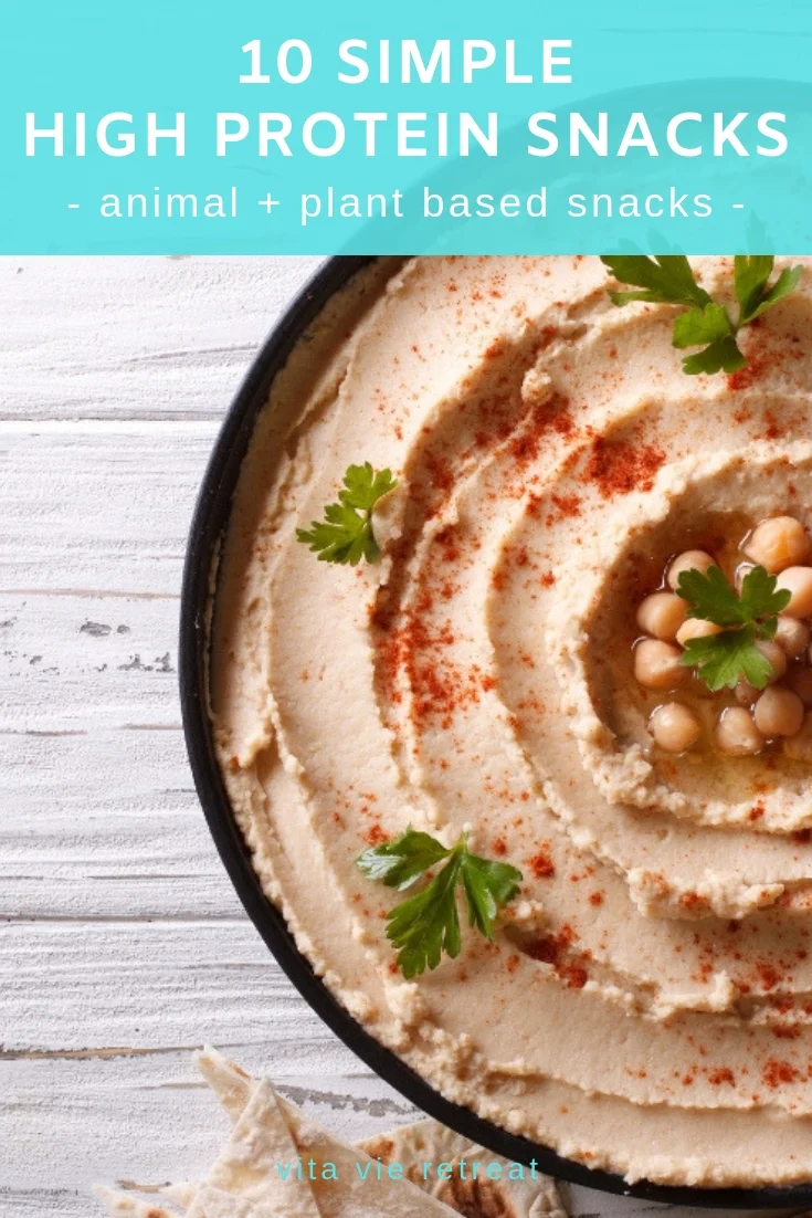 Beans are a vegetarian high protein snack.