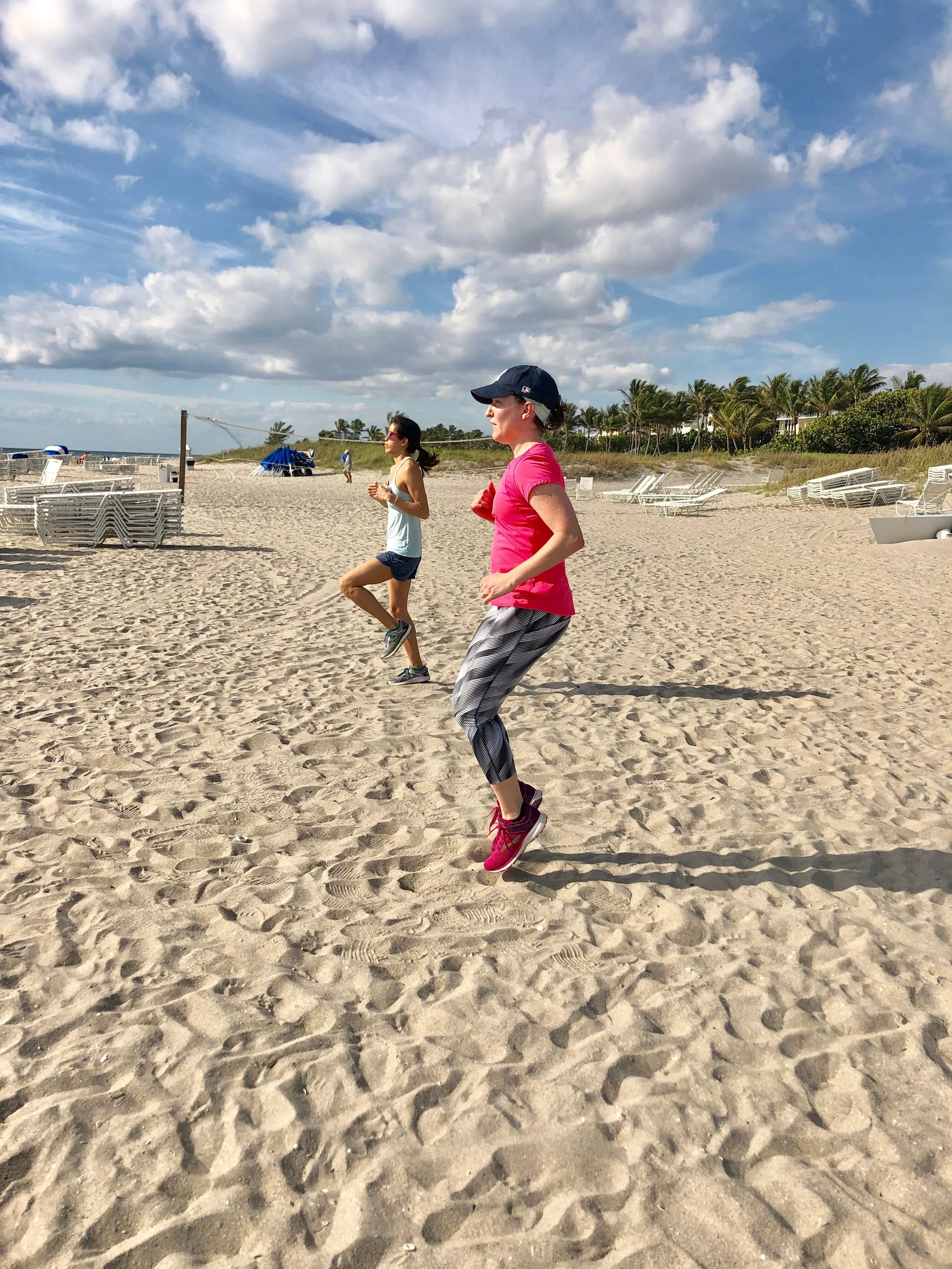 Boot camp speed run on the sand.