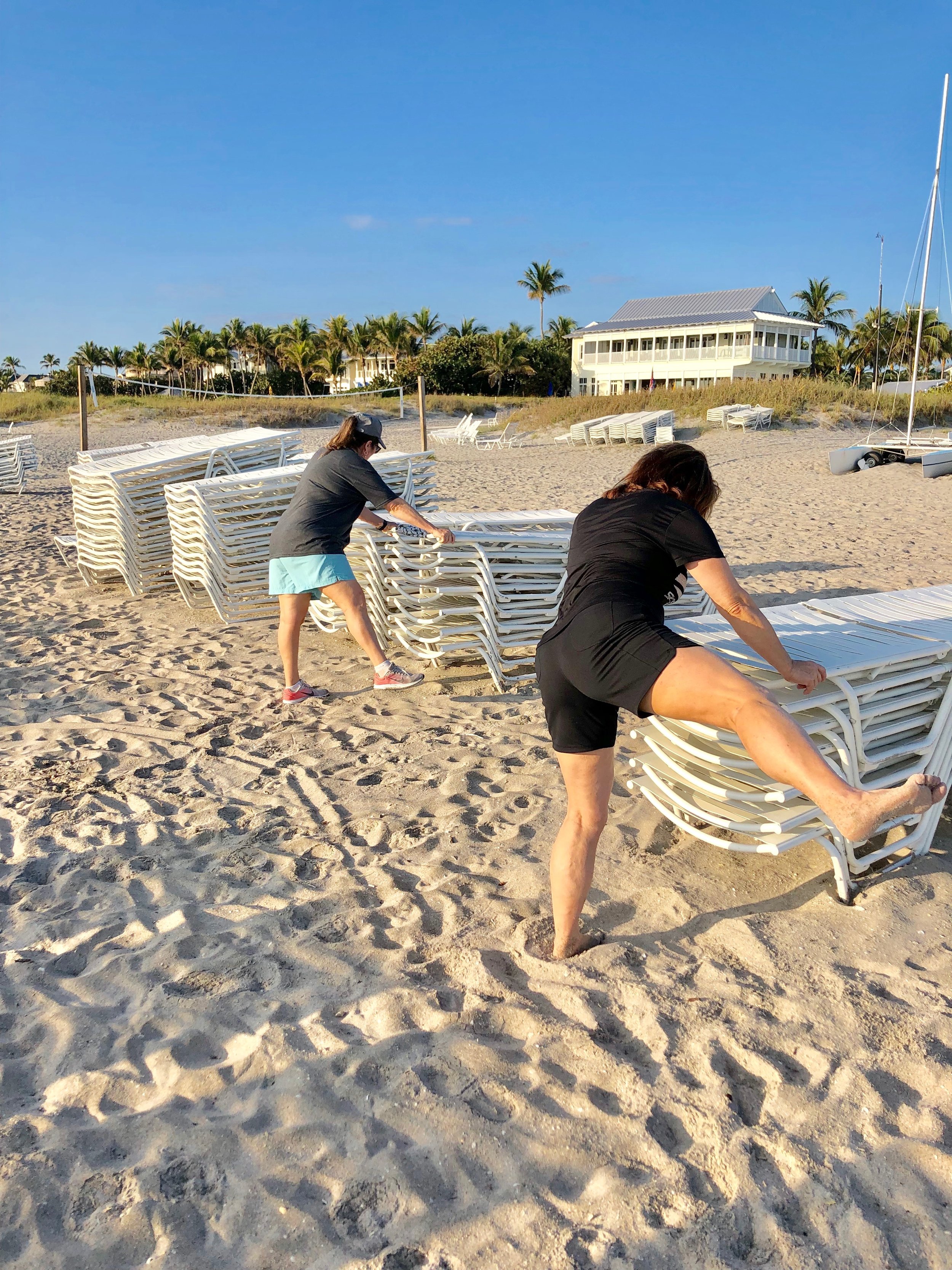 Flexibility work during vacation at Vita Boot Camp.