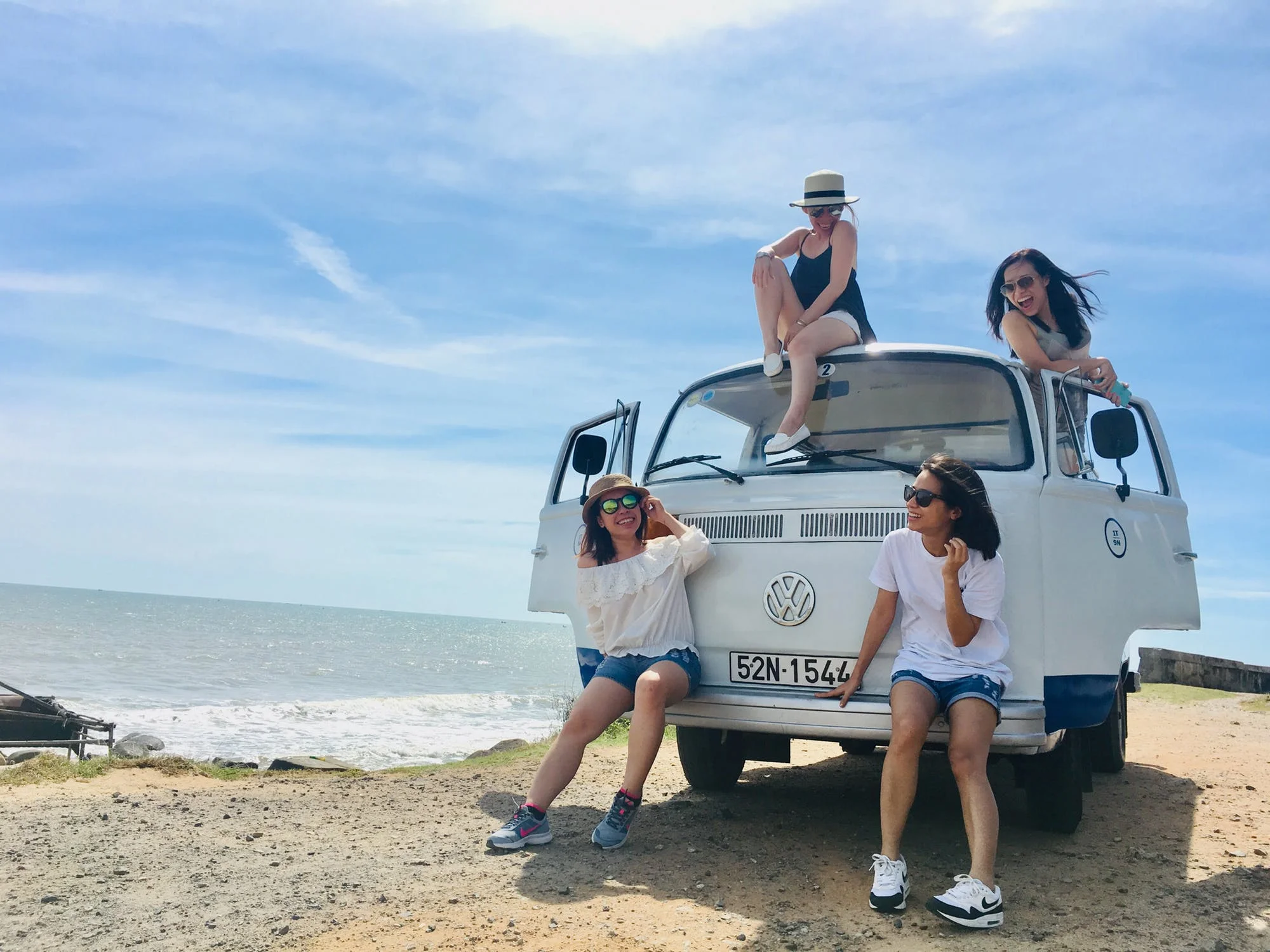 Girls with proper footwear for their fitness vacation.