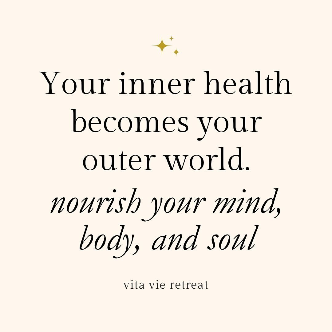 Fueling your mind, nurturing your body, and feeding your soul isn&rsquo;t just self-care, it&rsquo;s part of your overall health and wellbeing. When you prioritize inner health, your outer world radiates with vitality and abundance. 

Focusing on you
