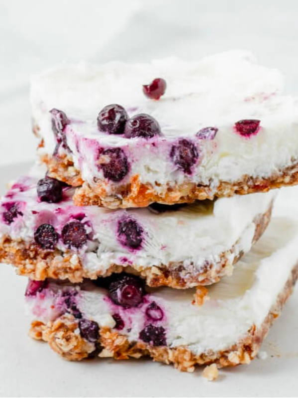 Blueberry Yogurt Bars (Healthy Summer Snack or Frozen Dessert)