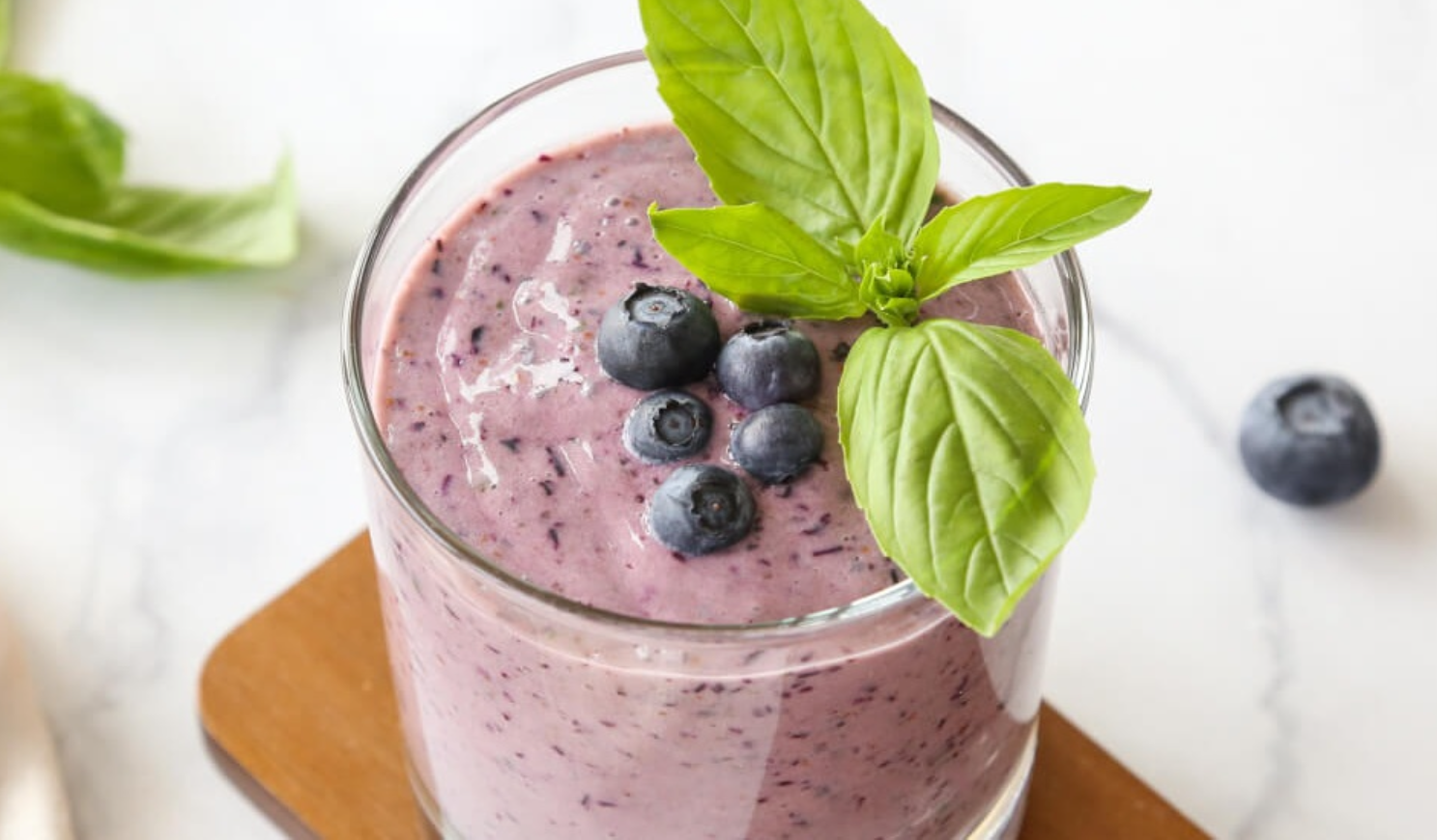Blueberry Basil Summer Smoothie