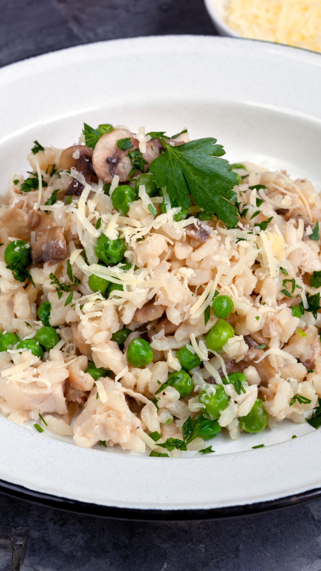 One Pot Creamy Chicken &amp; Mushroom Orzo: High Protein the Mediterranean Diet Way