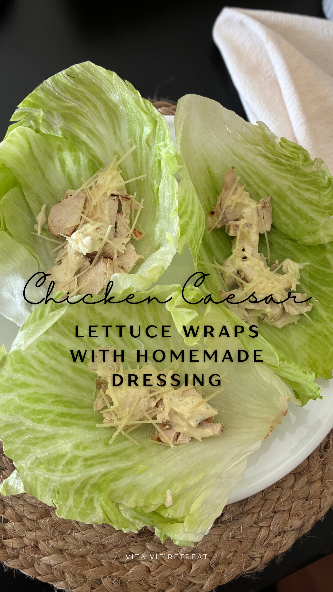 Grilled Chicken Caesar Lettuce Wraps (Light, Fresh and Protein-Packed)