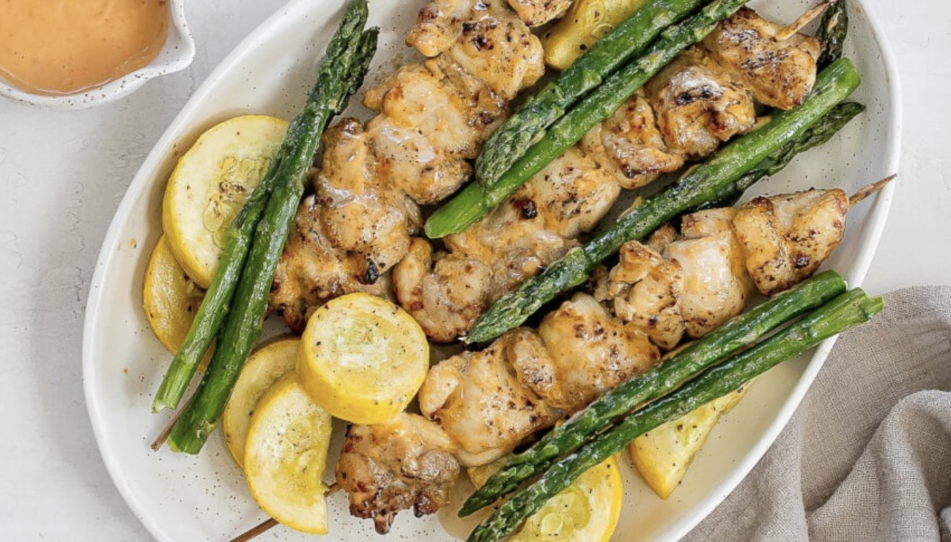 Healthy Bang Bang Chicken Skewers