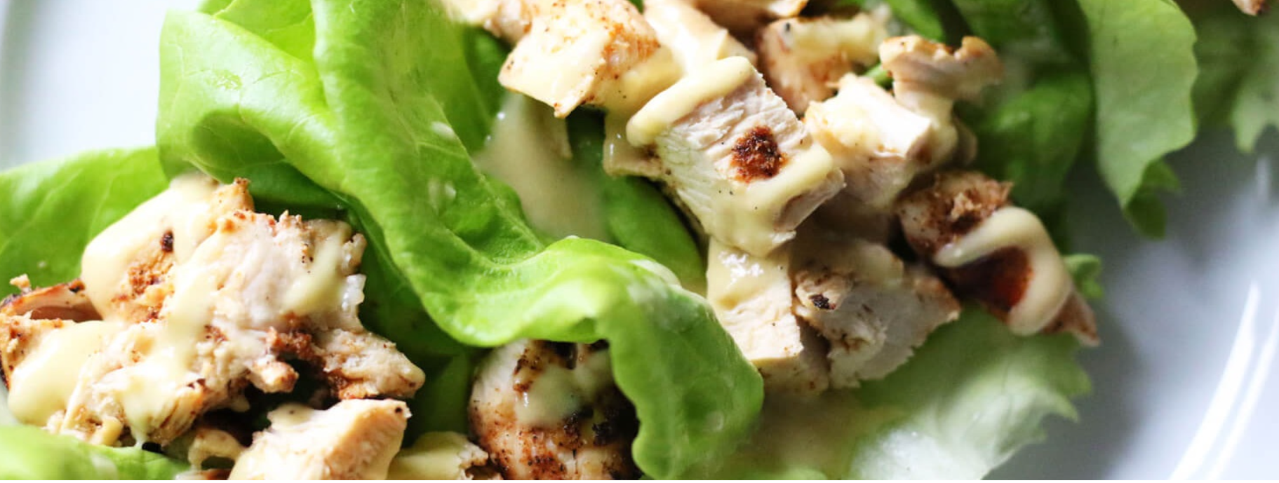 Grilled Chicken Caesar Lettuce Wraps (Light, Fresh and Protein-Packed)