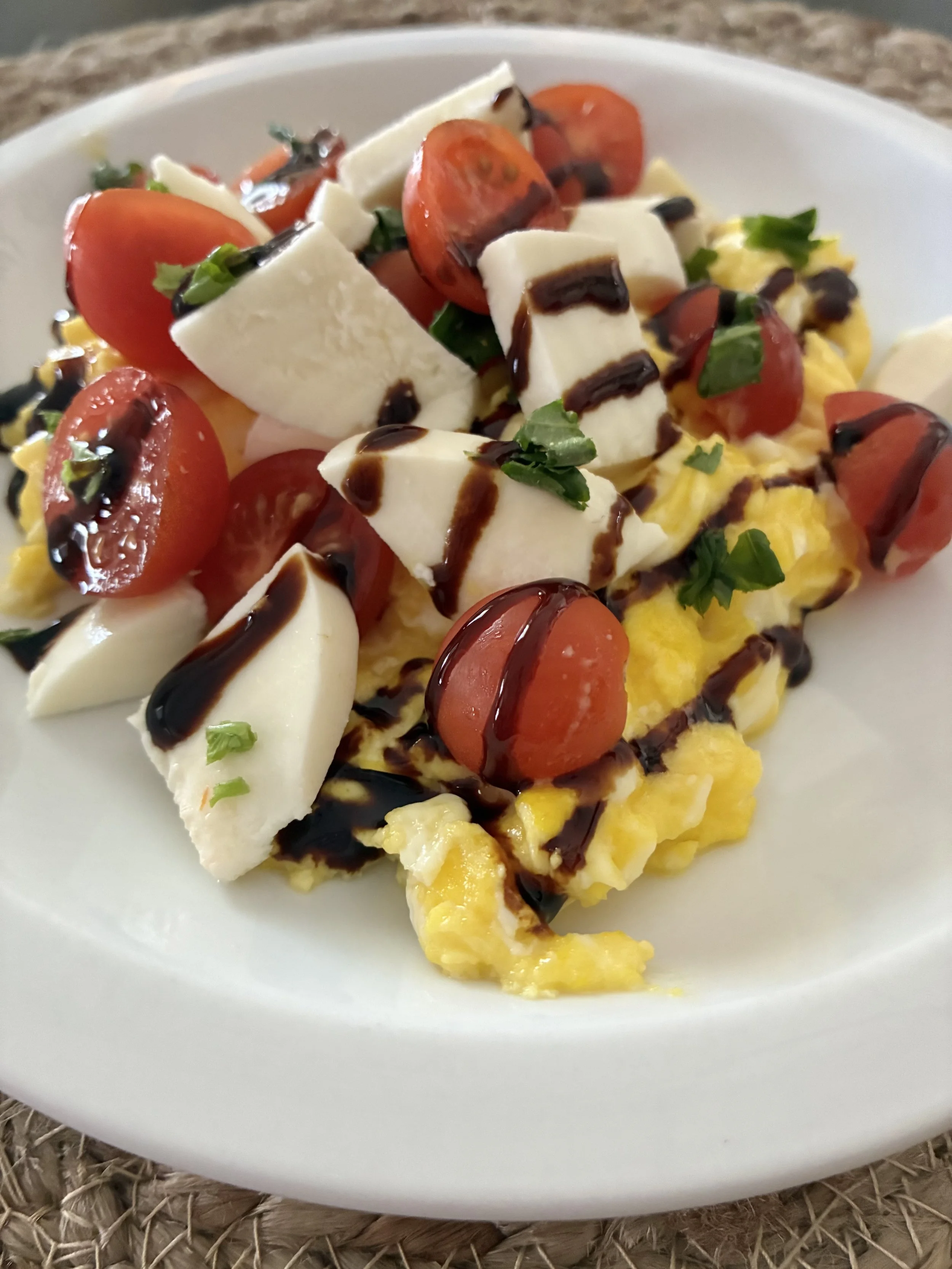 Caprese Scrambled Eggs