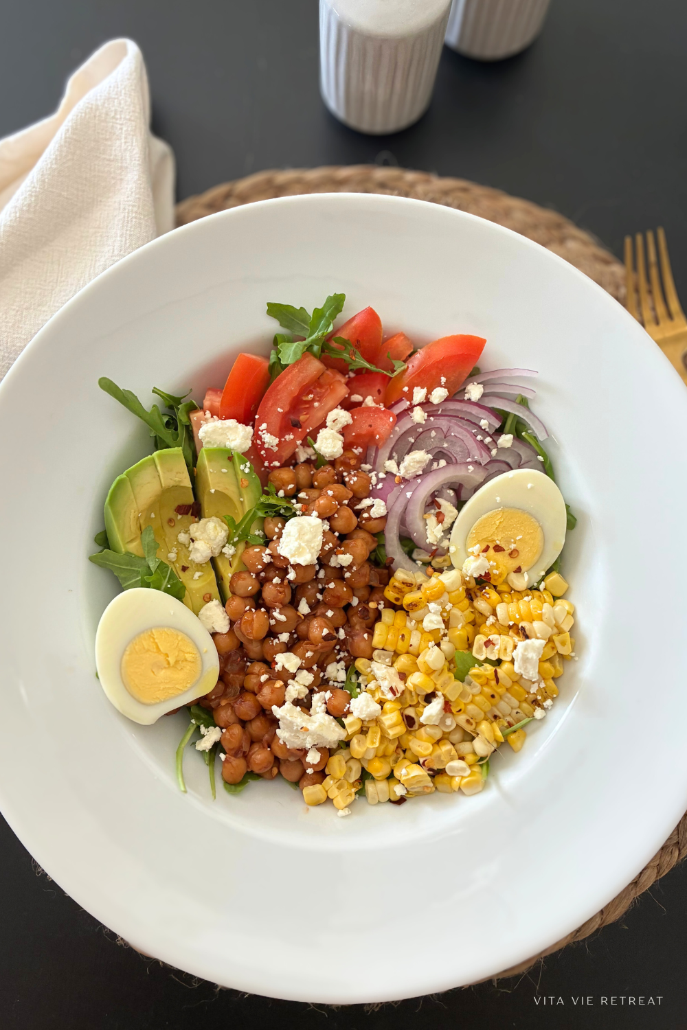 Barbecue Chickpea &amp; Arugula Salad (High Protein, Fresh &amp; Ready in 15 Minutes)