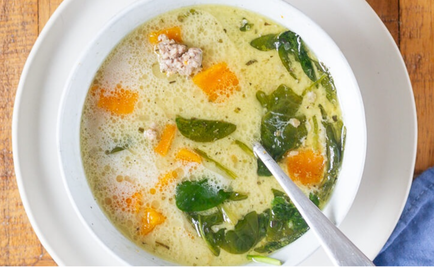 Slow Cooker Sausage &amp; Sweet Potato Soup