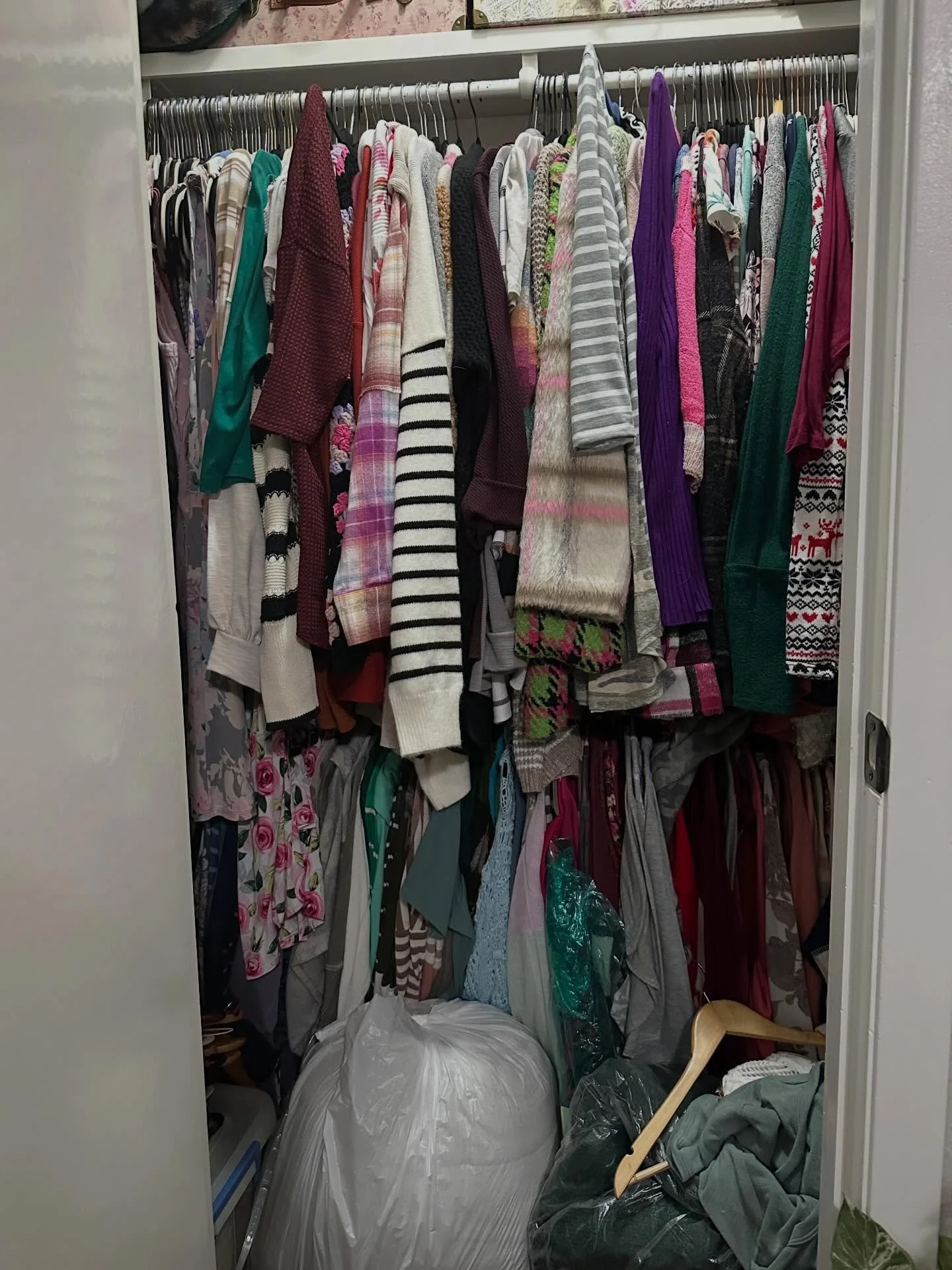 Client said all the clothes had to go!! 🙌🏼 
While the before and after is impressive, the real showstoppers were the bins that held it all! Can you guess how many bins it took? The answer is&hellip;..10!!