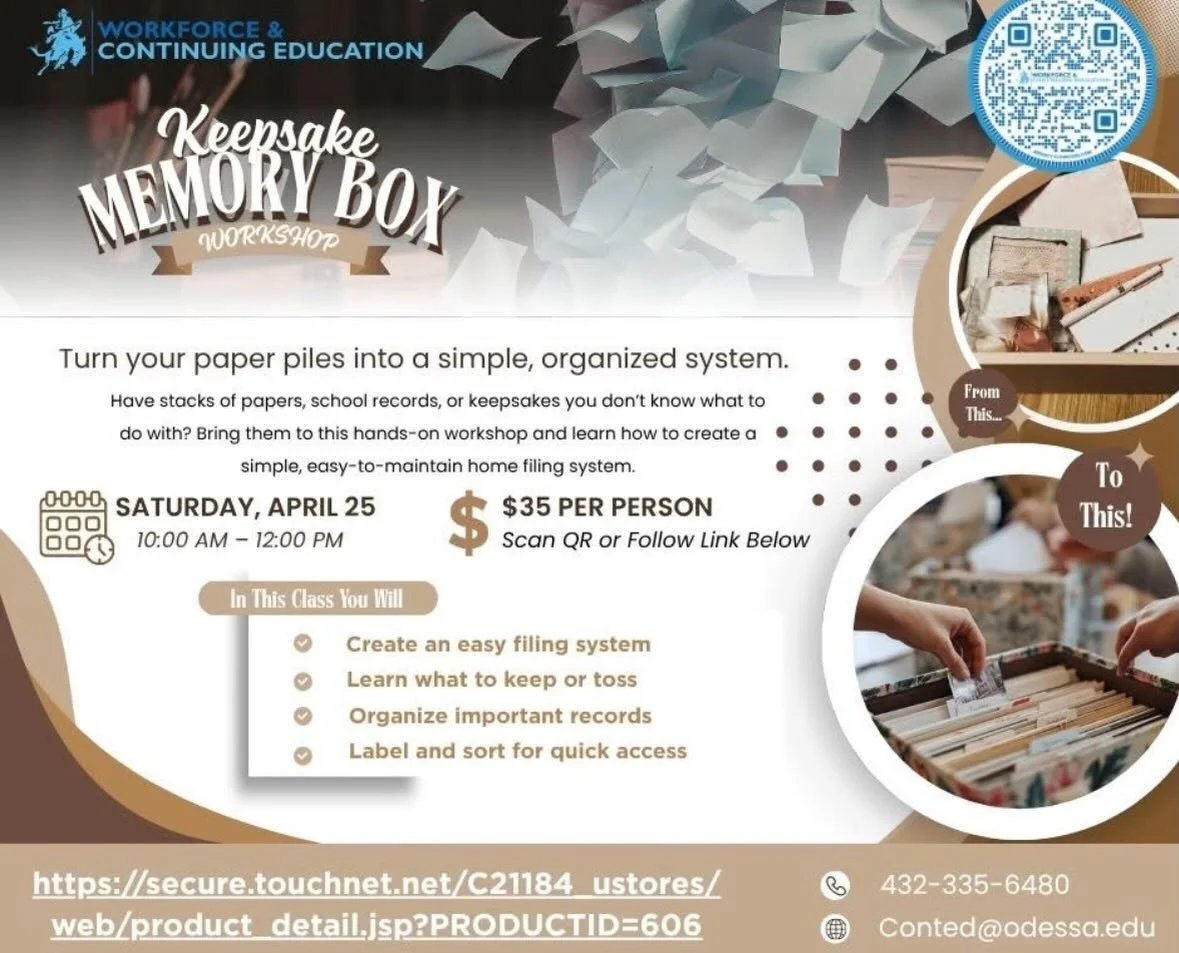 Join me and let&rsquo;s create that kids keepsake box you&rsquo;ve thought about but never started. You&rsquo;ll get guidance, tips, and walk away with a starter box.