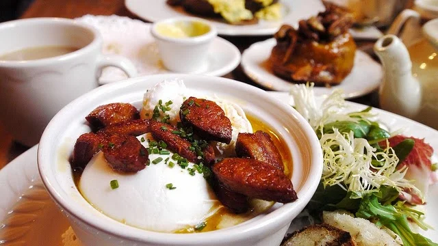 Grits, Andouille, and Poached Eggs. Source: Spektrograf